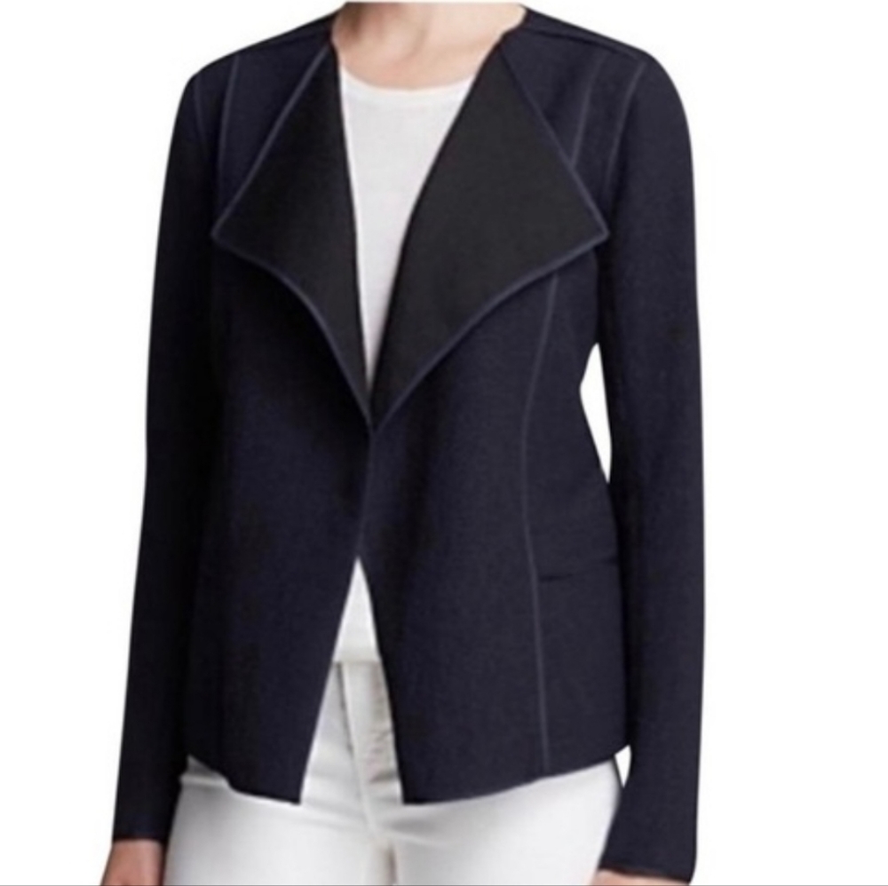 Vince Navy Cotton  Long Sleeve Open Front Jacket